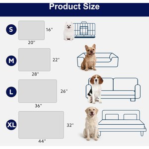 Invenho Cooling Dog Crate Mat with Anti-Slip Bottom, Grey, Large: 36-in