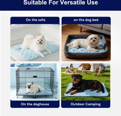 Invenho Cooling Dog Crate Mat with Anti-Slip Bottom, Blue, Large: 36-in slide 2 of 7
