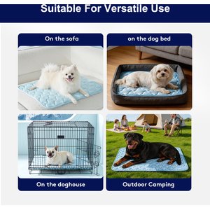 Invenho Cooling Dog Crate Mat with Anti-Slip Bottom, Blue, X-Large: 42-in