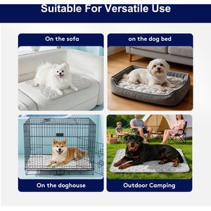 Invenho Cooling Dog Crate Mat with Anti-Slip Bottom, Grey, Large: 36-in