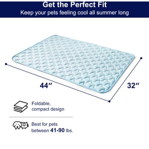 Invenho Cooling Dog Crate Mat with Anti-Slip Bottom, Blue, X-Large: 42-in