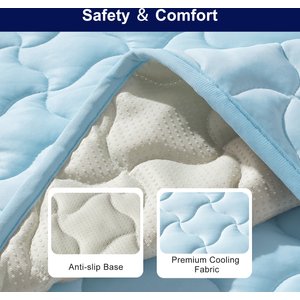 Invenho Cooling Dog Crate Mat with Anti-Slip Bottom, Blue, X-Large: 42-in