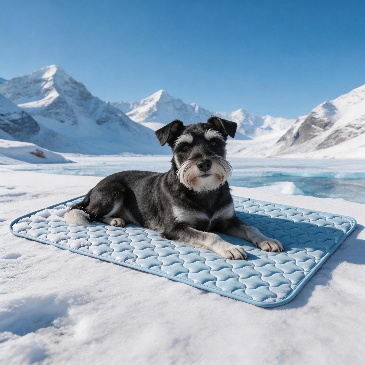 Invenho Cooling Dog Crate Mat with Anti-Slip Bottom, Blue, Large: 36-in