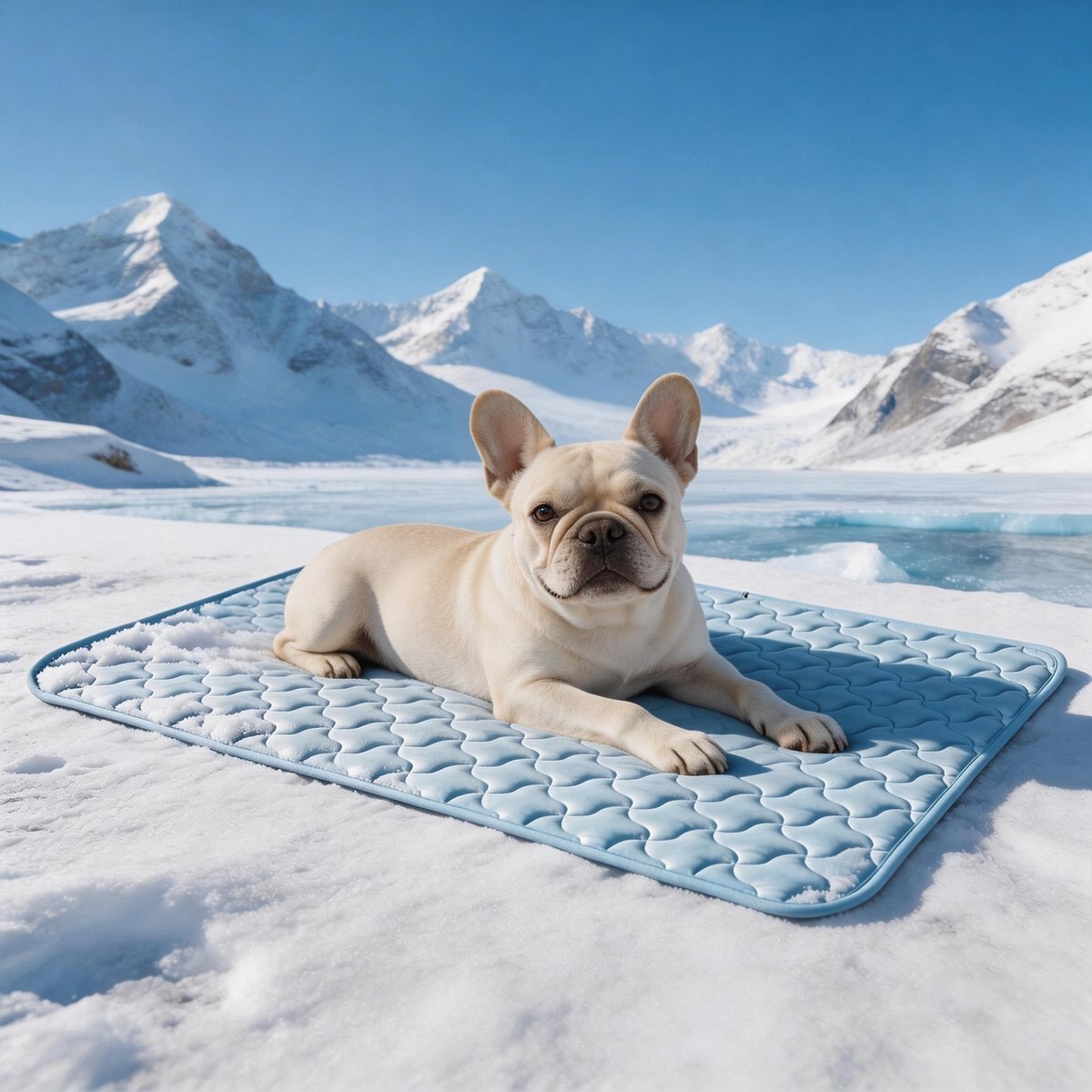 Invenho Cooling Dog Crate Mat with Anti-Slip Bottom, Blue, Medium: 28-in