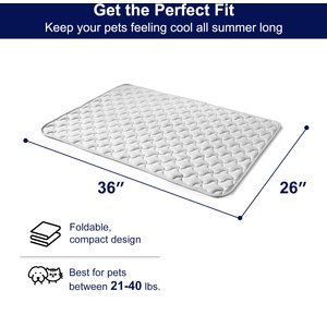 Invenho Cooling Dog Crate Mat with Anti-Slip Bottom, Grey, Large: 36-in