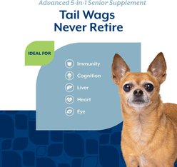 NaturVet Senior Advanced 5-in-1 Support Turkey Tail Mushroom, Ginko Biloba, Coenzyme Q10 & Lutien Dog Supplement, 120 count slide 2 of 7