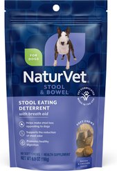 NaturVet Stool Eating Deterrent Stool & Bowel Bacon & Chicken Flavored Supplement for Dogs, 90 count