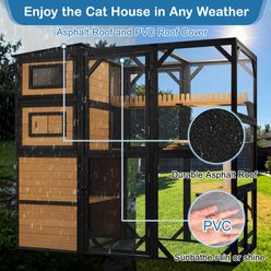 FunXplore Catio Enclosure 4 Tier Wood Outdoor Cat House, Brown slide 2 of 7
