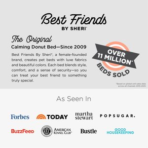 Best Friends by Sheri The Original Calming Shag Fur Donut Cuddler Cat & Dog Bed, Taupe, Small