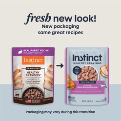 Instinct Healthy Cravings Real Rabbit Recipe in Savory Gravy Grain-Free Wet Cat Food Topper, 3-oz pouch, case of 24 slide 2 of 9