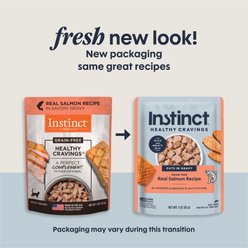 Instinct Healthy Cravings Real Salmon Recipe in Savory Gravy Grain-Free Wet Cat Food Topper, 3-oz pouch, case of 24 slide 2 of 8