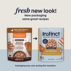 Instinct Healthy Cravings Real Duck Recipe in Savory Gravy Grain-Free Wet Cat Food Topper, 3-oz pouch, case of 24 slide 2 of 9