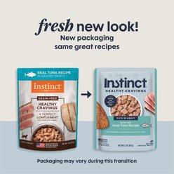 Instinct Healthy Cravings Real Tuna Recipe in Savory Gravy Grain-Free Wet Cat Food Topper, 3-oz pouch, case of 24 slide 2 of 8
