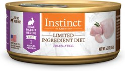 Instinct Limited Ingredient Diet Real Rabbit Recipe Grain-Free Pate Wet Cat Food, 5.5-oz can, case of 12