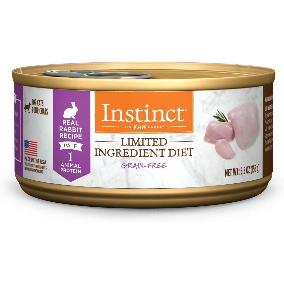 Instinct Limited Ingredient Diet Real Rabbit Recipe Grain-Free Pate Wet Cat Food, 5.5-oz can, bundle of 24