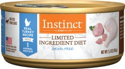 Instinct Limited Ingredient Diet Real Turkey Recipe Grain-Free Pate Wet Cat Food, 5.5-oz can, case of 12
