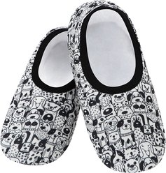 snoozies! Womens Black & White Dogs Skinnies Socks, Medium