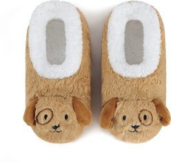 snoozies! Womens Puppy Furry Animals Slippers, Tan, Small