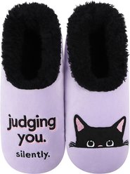 snoozies! Womens Judging You Silently Simply Pairables Slippers, Lavender, Small
