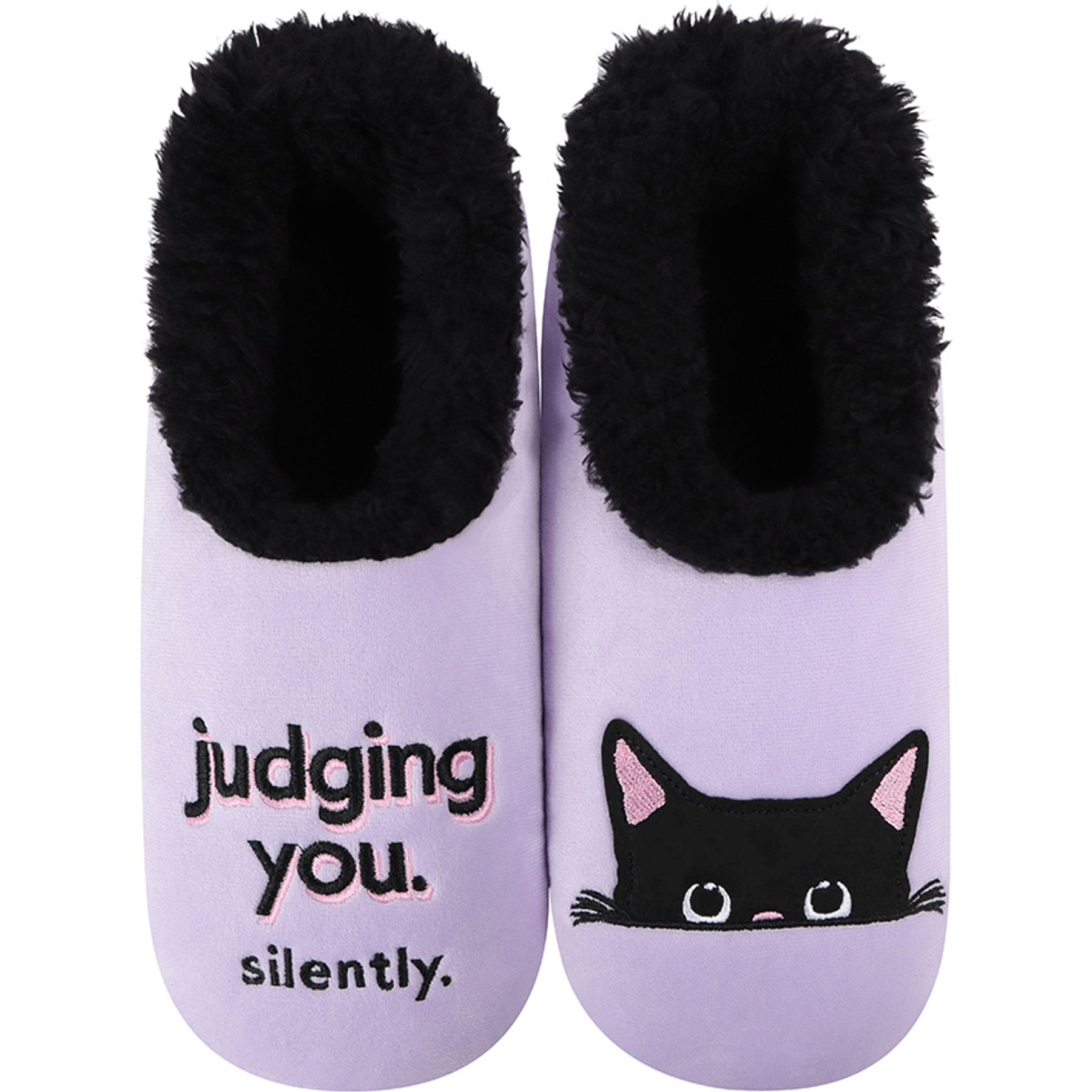 snoozies! Womens Judging You Silently Simply Pairables Slippers, Lavender, Small