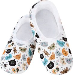 snoozies! Womens Kittie Faces Skinnies Socks, White, Small