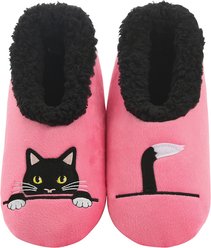 snoozies! Womens Peek-A-Boo Cat Simply Pairables Slippers, Pink, Small