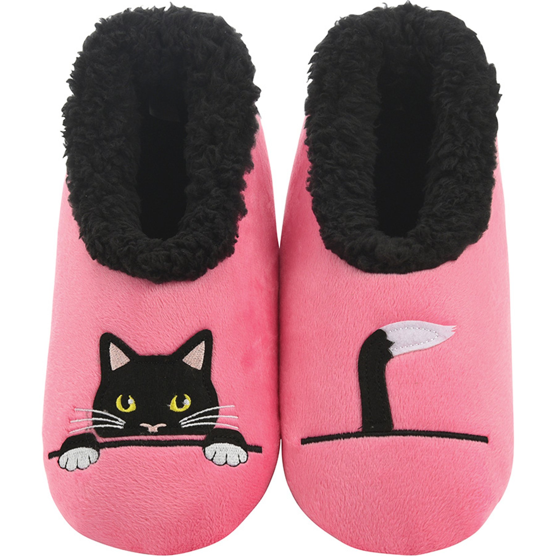 snoozies! Womens Peek-A-Boo Cat Simply Pairables Slippers, Pink, Medium