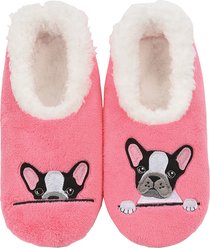 snoozies! Womens Frenchie Simply Pairables Slippers, Pink, Small