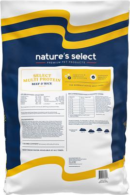 Show full view: Nature's Select Multi Protein Beef & Rice Recipe Dry Dog Food, 28-lb bag slide 3 of 8