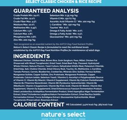 Nature's Select Classic Chicken & Rice Recipe Dry Dog Food, 28-lb bag slide 2 of 7