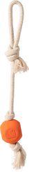 Carhartt Training Tool Tug & Fetch Rubber Ball Rope Pull Rugged Dog Toy, Blaze Orange