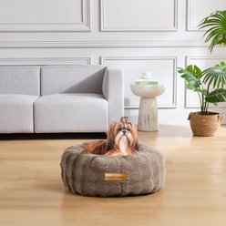 MODERN THREADS Calming Donut Machine Washable Bolster Dog Bed, Taupe, Small: 24 x 24 x 9-in slide 2 of 5
