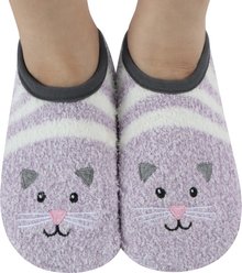 snoozies! Womens Cat Maryjane Animal Socks, Lavender, Fits Shoe Size 5-10
