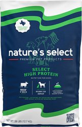 Nature's Select High Protein Beef & Rice Recipe Dry Dog Food, 28-lb bag