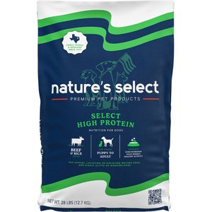 NATURE'S SELECT High Protein Beef & Rice Recipe Dry Dog Food, 28-lb bag -  Chewy.com