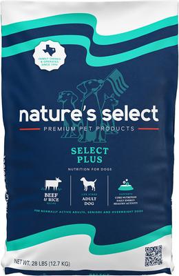 Nature's Select Plus Beef & Rice Recipe Dry Dog Food, 28-lb bag
