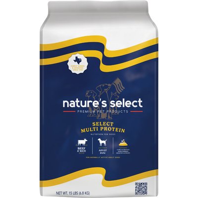 Nature's Select Nature's Select Multi Protein Beef & Rice Recipe Dry Dog Food, 15-lb bag