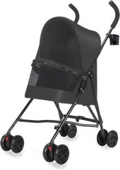 jansno Lightweight Foldable Design Stroller for Small Dogs Cats with Mesh Ventilation, Black, 17.7-in