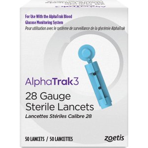 AlphaTRAK 3 28 Gauge Sterile Lancets for AlphaTrak 3 Blood Glucose Monitoring System, 50 count
