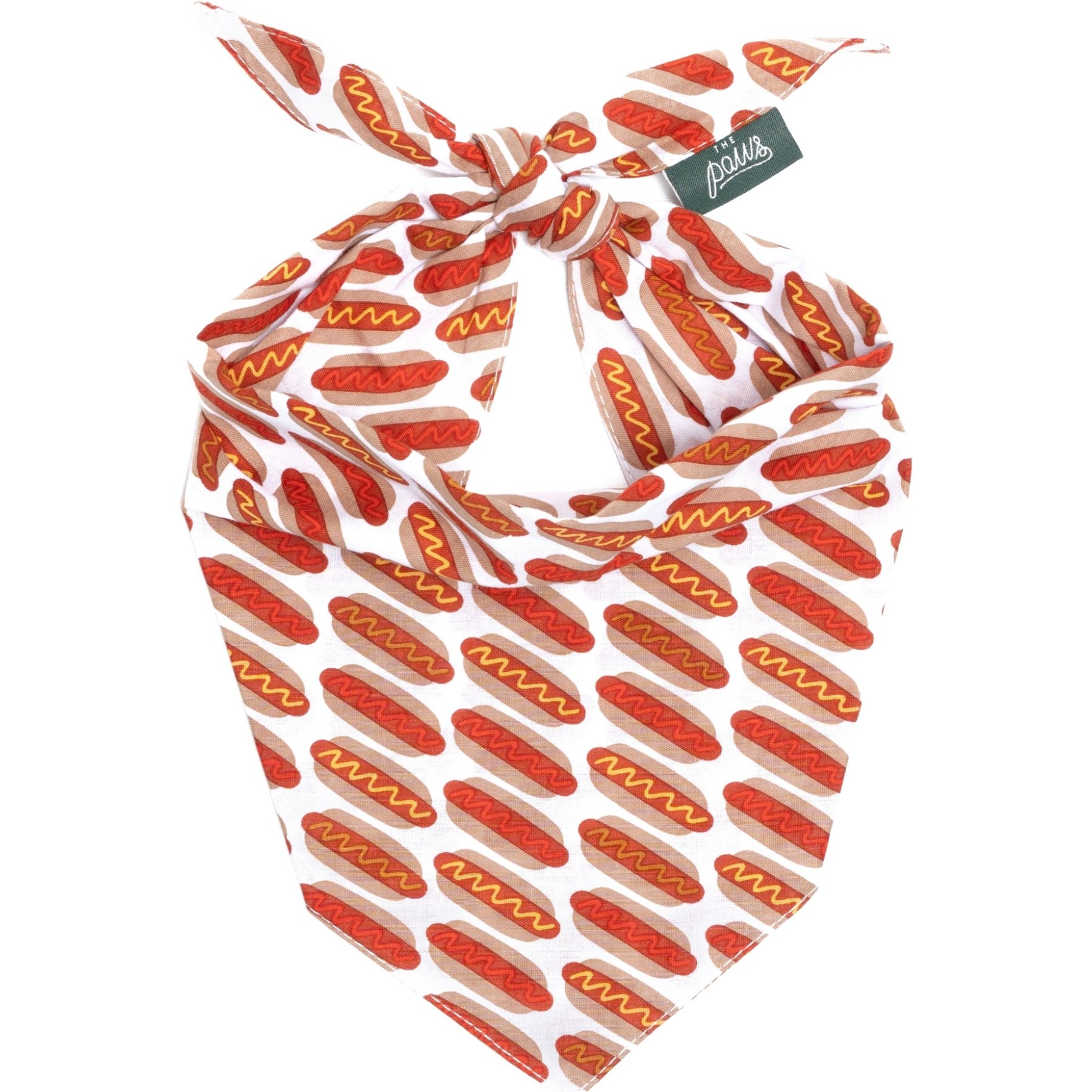 The Paws Hot Dogs Dog & Cat Bandana, X-Large