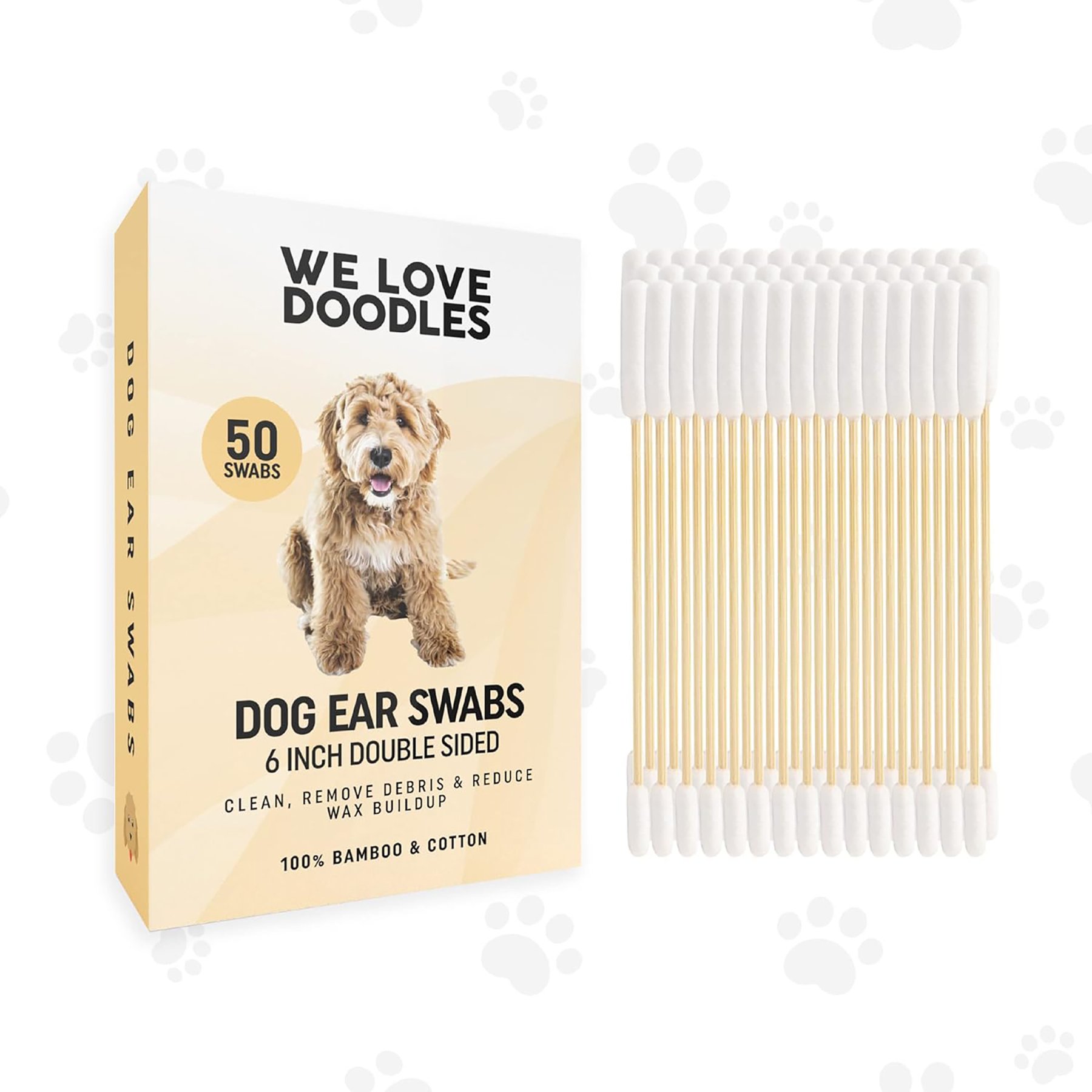 We Love Doodles Professional Double-Sided Unscented Dog Ear Swabs, 50 count
