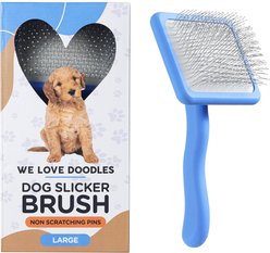 We Love Doodles Professional Grooming Non-Scratch Slicker Dog Brush, Large