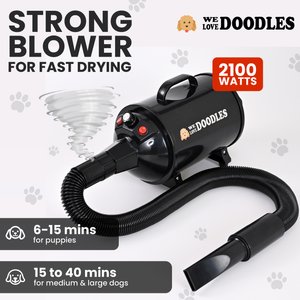 We Love Doodles Professional Grooming Quiet Fast-Drying 5 Piece Dog Dryer, White