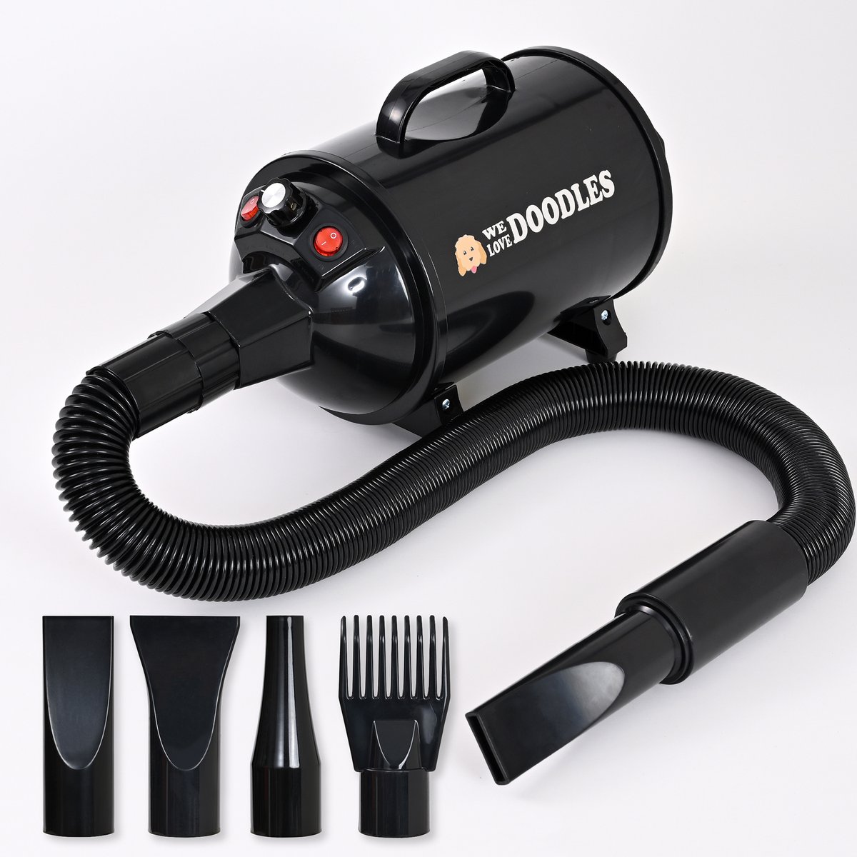 We Love Doodles Professional Grooming Quiet Fast-Drying 5 Piece Dog Dryer, White