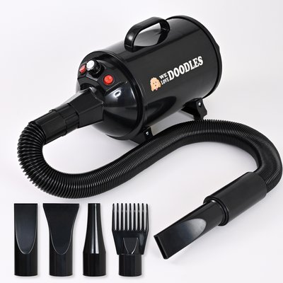 We Love Doodles We Love Doodles Professional Grooming Quiet Fast-Drying 5 Piece Dog Dryer, White