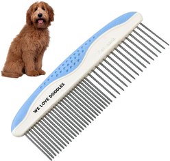 We Love Doodles Professional Metal Dog Dual Tooth Grooming Comb, Small
