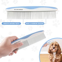 We Love Doodles Professional Metal Dog Dual Tooth Grooming Comb, Large slide 2 of 8