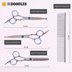 We Love Doodles Professional Grooming Round Stainless Steel 5 Piece Dog Shears & Comb Set, Small slide 2 of 8
