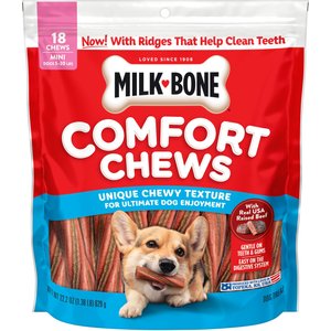 Milk-Bone Mini Comfort Chews Real Beef Dog Treats, 18 count