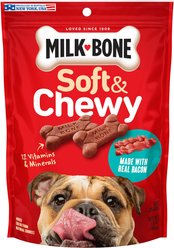 Milk-Bone Real Bacon Soft & Chewy Dog Treats, 5.6-oz bag, case of 10